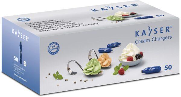 Kayser patroner för vispgrädde 50 st. Box D Cream Chargers Scaled GOFREX.com