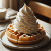 Söt Vispgrädde Debic | Profi Vispgrädde 700 ml bita śmietana debic dall-e-a-classic-waffle-topped-with-a-luxurious-swirl-of-whipped-cream-the-waffle-is-cooked-to-a-perfect-golden-brown-crisp-on-the-outside-and-tender-on-th