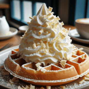 Flingor Vit Choklad | Strössel dall-e-a-delicious-waffle-topped-with-fluffy-whipped-cream-and-sprinkled-with-white-chocolate-shavings-the-waffle-is-golden-brown-freshly-made-and-the-whi Flingor Vit Choklad | Strössel dall-e-a-delicious-waffle-topped-with-fluffy-whipped-cream-and-sprinkled-with-white-chocolate-shavings-the-waffle-is-golden-brown-freshly-made-and-the-whi
