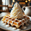 Vit chokladglasyr 1 kg | Sweet Velvet-sås polewa czekoladowa dall-e-a-gourmet-waffle-topped-with-fluffy-whipped-cream-and-coated-with-a-glossy-white-glaze-the-waffle-should-have-a-crisp-golden-texture-and-the-whippe