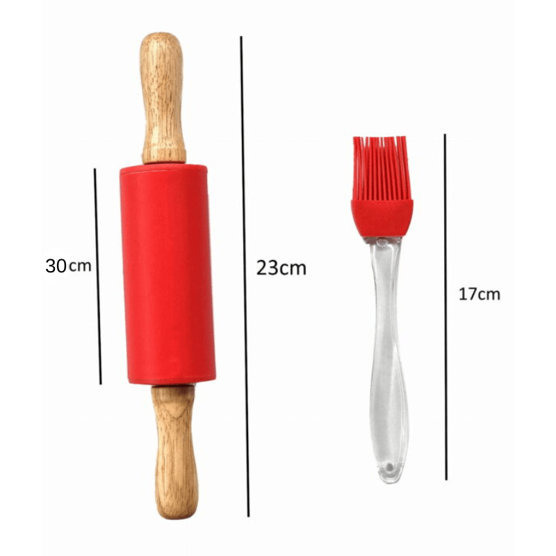 Silikonset rulle, matta, pensel | röd dodaj-podtytul