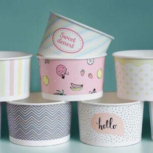 Bägare Skål Gelato Panini Pastell | Blandade Förpackningar 245 ml 25 st. kubek gelato miseczka-papierowa-pastel-245ml-do-lodow