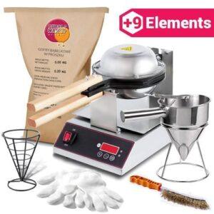 Startpaket för Våffeljärn Bubble Waffle + 9 delar gofrownica bubble waffle zestaw-x-9-nowy