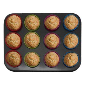Forma/Plåt för muffins | +12 st silikonformar zl-muffin-tray-gofrex.com