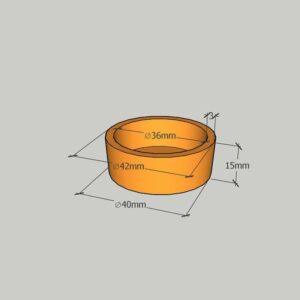 Utbytbar skiva Rund form 42 mm för enhet för tillverkning av tartletter tart3-exp-1