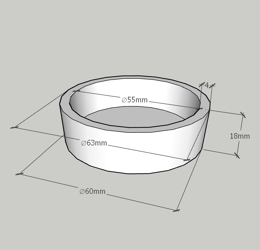 Utbytbar platta Rund form 63 mm för enhet för tillverkning av tartletter tart6