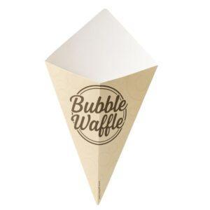 Kragar av kartong för Bubble Waffle-våfflor i krämfärg